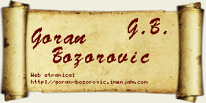 Goran Božorović vizit kartica